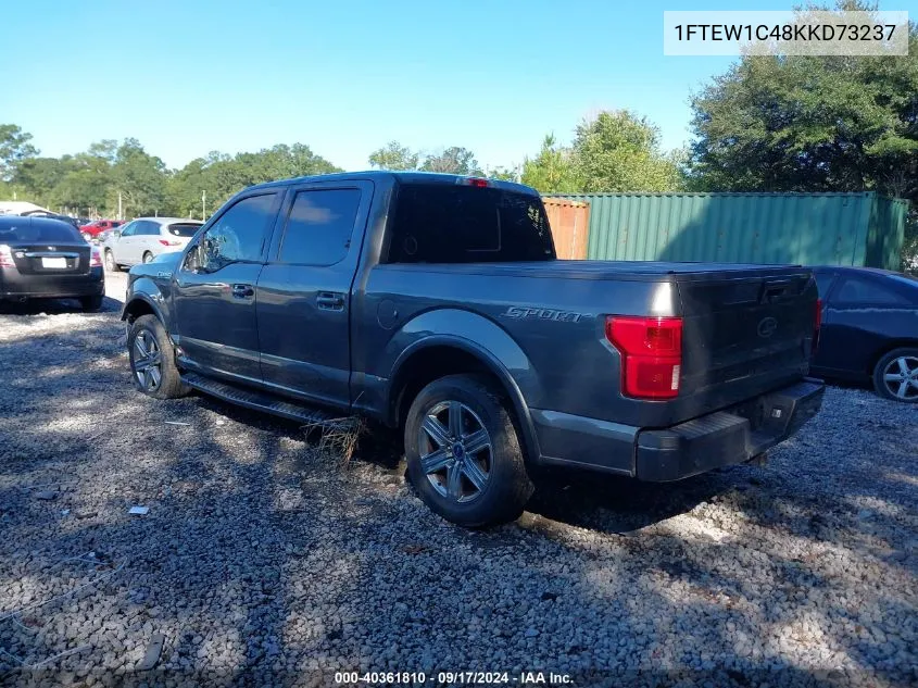 1FTEW1C48KKD73237 2019 Ford F-150 Lariat