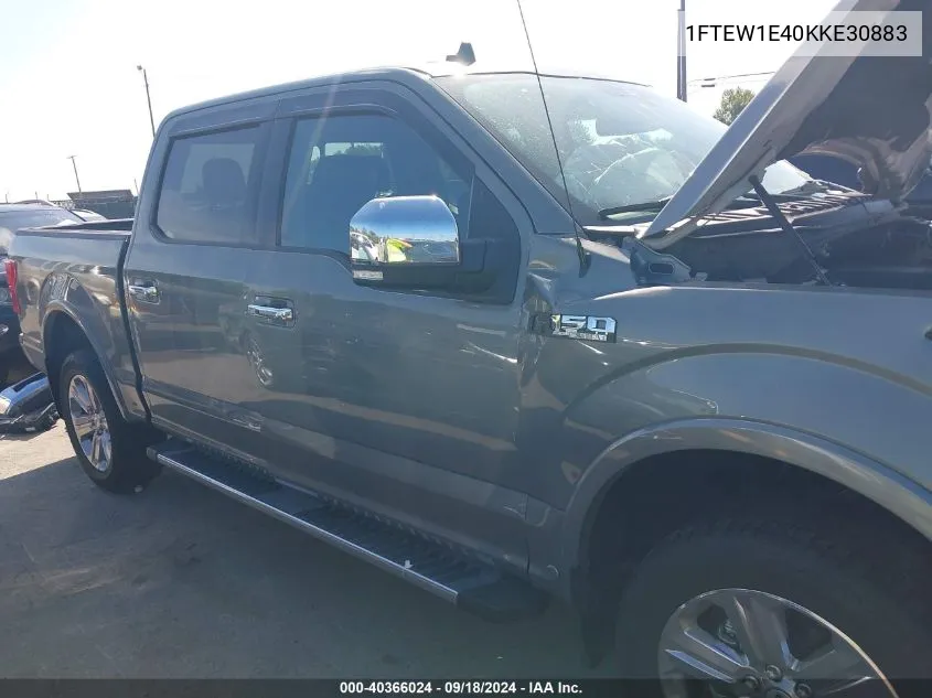 2019 Ford F-150 Lariat VIN: 1FTEW1E40KKE30883 Lot: 40366024