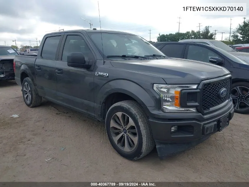 2019 Ford F-150 Xl VIN: 1FTEW1C5XKKD70140 Lot: 40367789