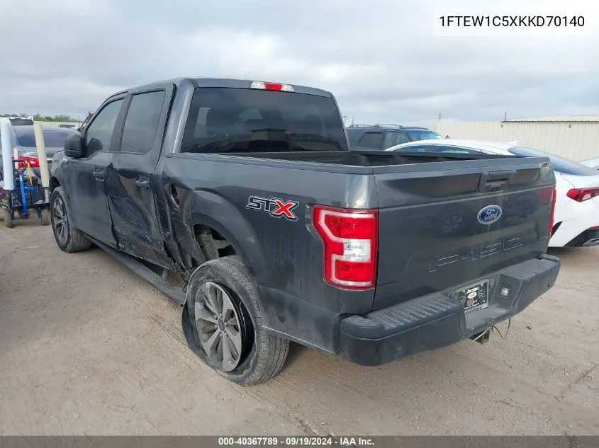 2019 Ford F-150 Xl VIN: 1FTEW1C5XKKD70140 Lot: 40367789