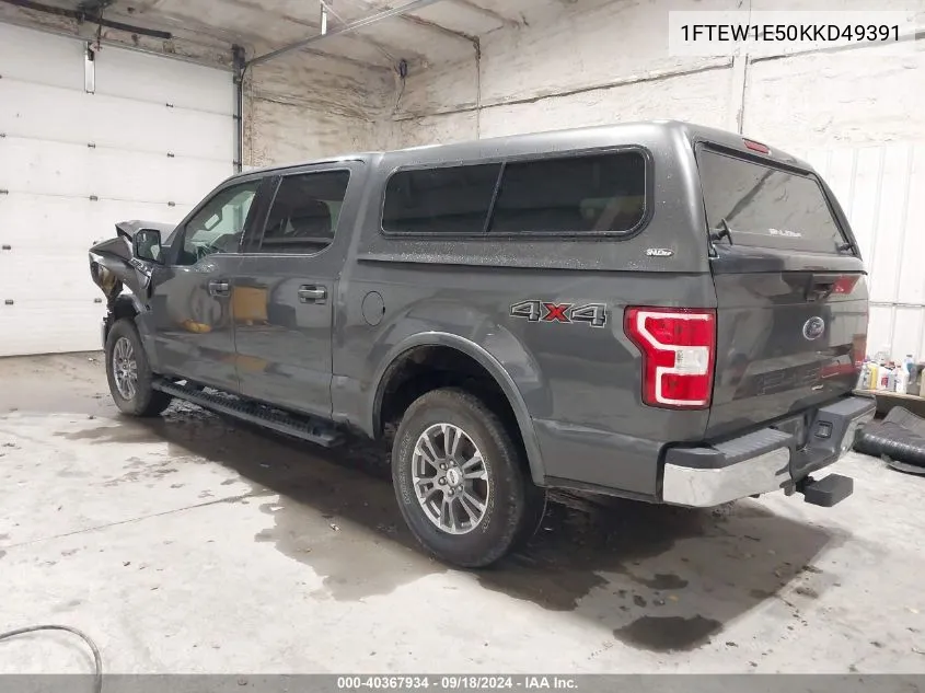 2019 Ford F-150 Lariat VIN: 1FTEW1E50KKD49391 Lot: 40367934