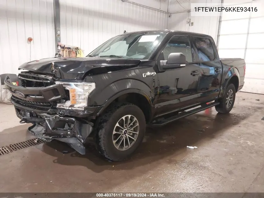 2019 Ford F-150 Xlt VIN: 1FTEW1EP6KKE93416 Lot: 40375117