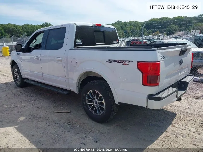 2019 Ford F-150 Xlt VIN: 1FTEW1E48KKE45129 Lot: 40378448