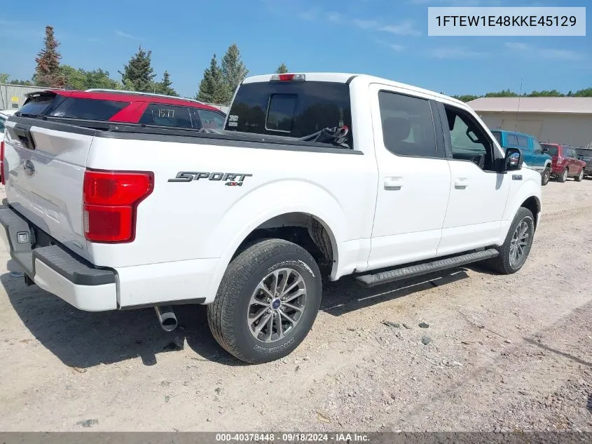 2019 Ford F-150 Xlt VIN: 1FTEW1E48KKE45129 Lot: 40378448