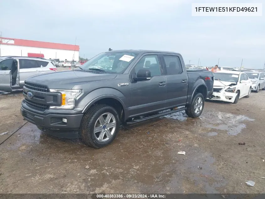 2019 Ford F-150 Xlt VIN: 1FTEW1E51KFD49621 Lot: 40383386