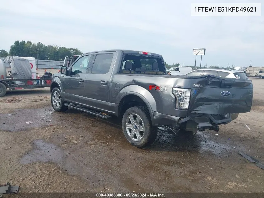 2019 Ford F-150 Xlt VIN: 1FTEW1E51KFD49621 Lot: 40383386