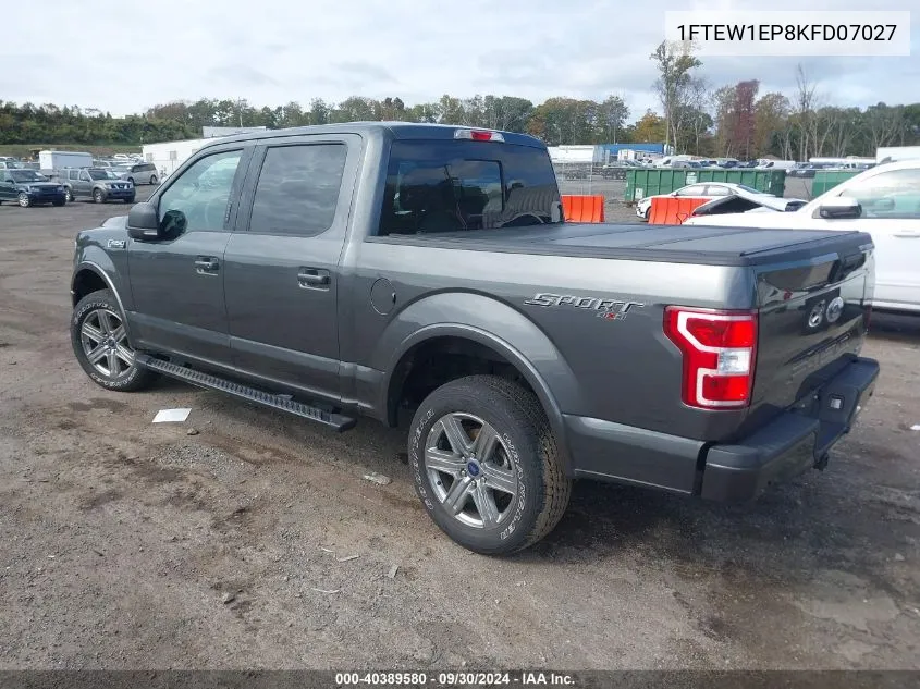 2019 Ford F-150 Xlt VIN: 1FTEW1EP8KFD07027 Lot: 40389580