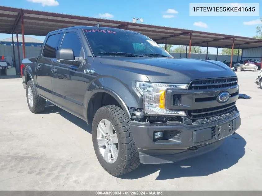 2019 Ford F-150 Xlt VIN: 1FTEW1E55KKE41645 Lot: 40390834