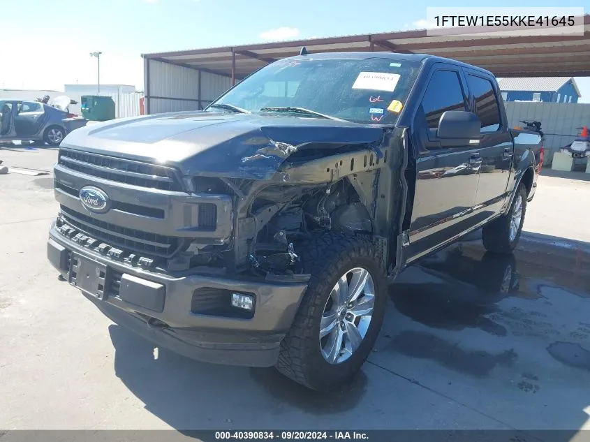 2019 Ford F-150 Xlt VIN: 1FTEW1E55KKE41645 Lot: 40390834