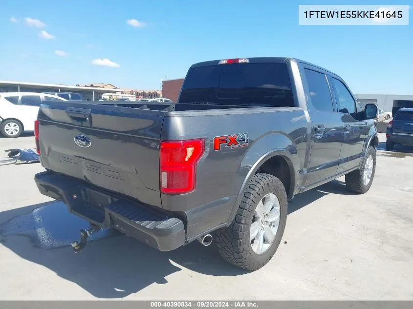 2019 Ford F-150 Xlt VIN: 1FTEW1E55KKE41645 Lot: 40390834