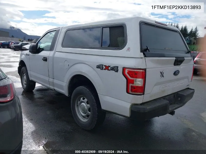 2019 Ford F-150 Xl VIN: 1FTMF1EP2KKD13893 Lot: 40392909