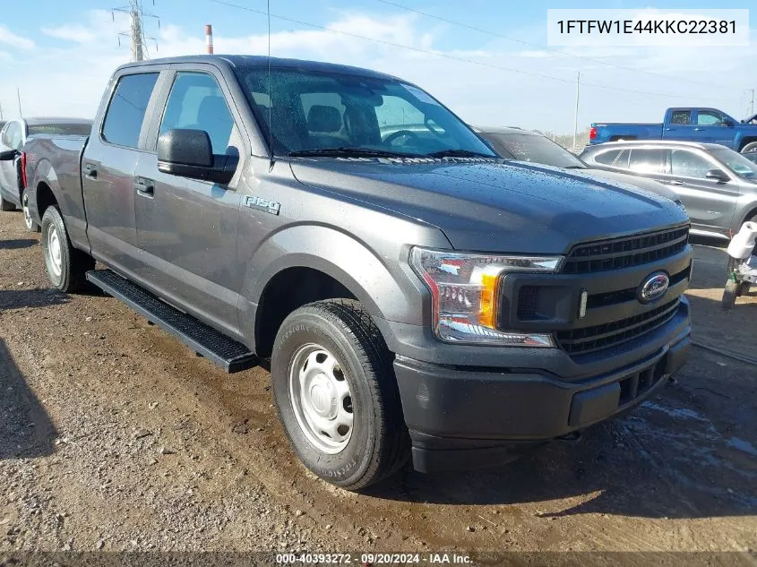 2019 Ford F-150 Xl VIN: 1FTFW1E44KKC22381 Lot: 40393272