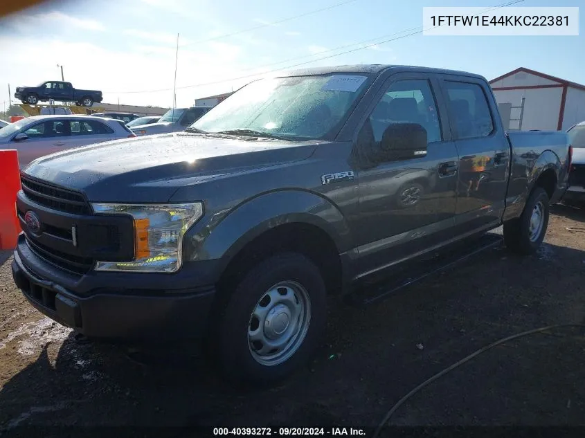 2019 Ford F-150 Xl VIN: 1FTFW1E44KKC22381 Lot: 40393272