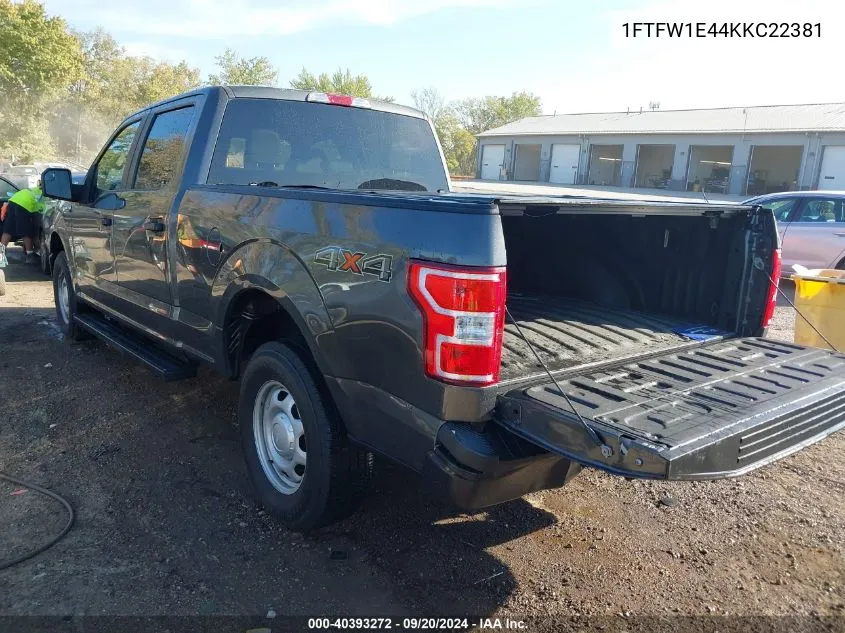 2019 Ford F-150 Xl VIN: 1FTFW1E44KKC22381 Lot: 40393272