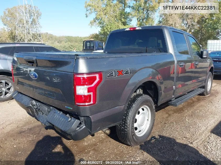 2019 Ford F-150 Xl VIN: 1FTFW1E44KKC22381 Lot: 40393272