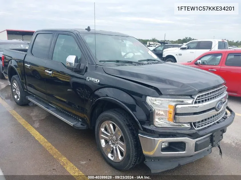 2019 Ford F-150 Lariat VIN: 1FTEW1C57KKE34201 Lot: 40399828