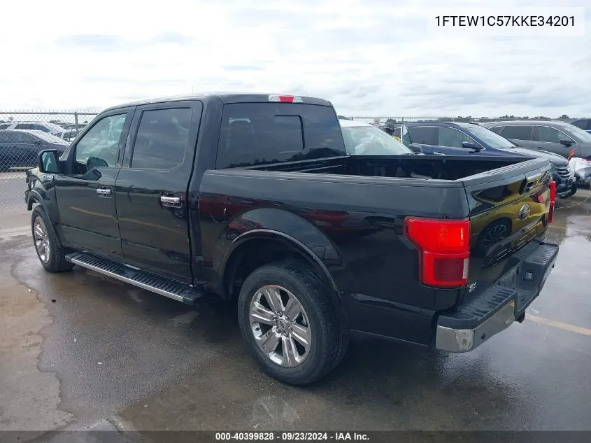 2019 Ford F-150 Lariat VIN: 1FTEW1C57KKE34201 Lot: 40399828