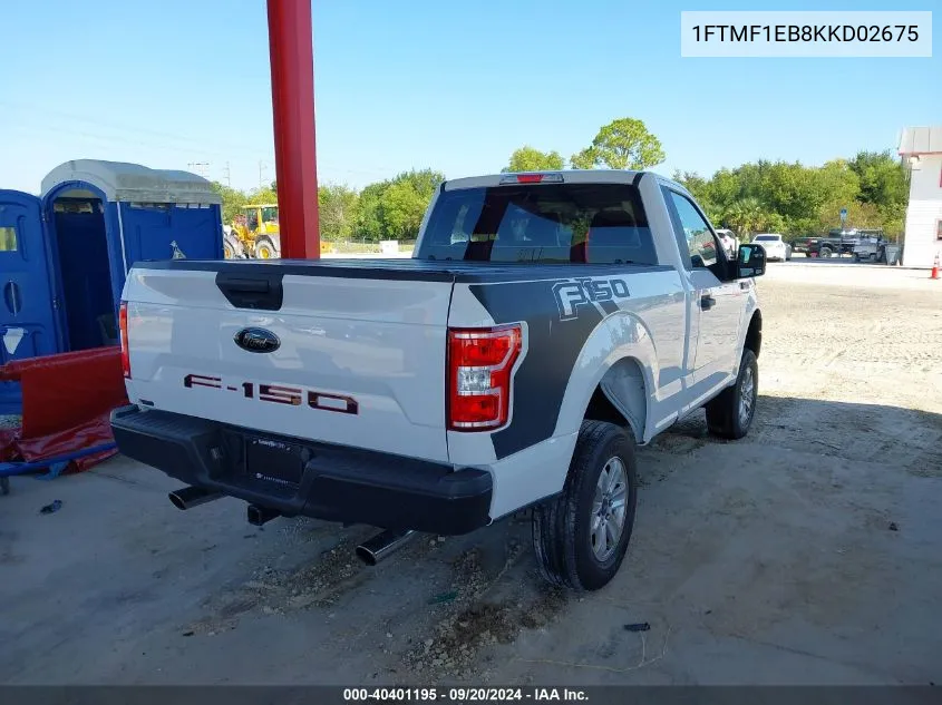 2019 Ford F-150 Xl VIN: 1FTMF1EB8KKD02675 Lot: 40401195