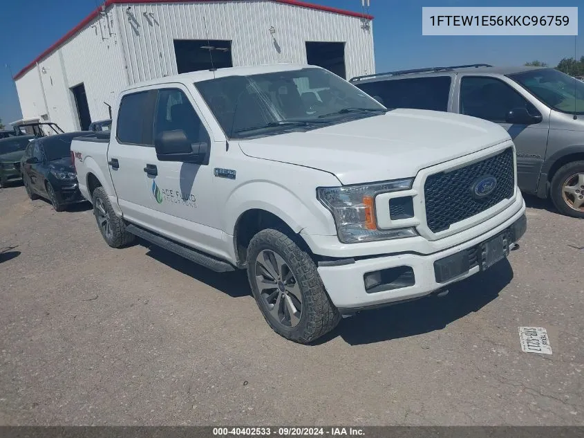 2019 Ford F-150 Xl VIN: 1FTEW1E56KKC96759 Lot: 40402533