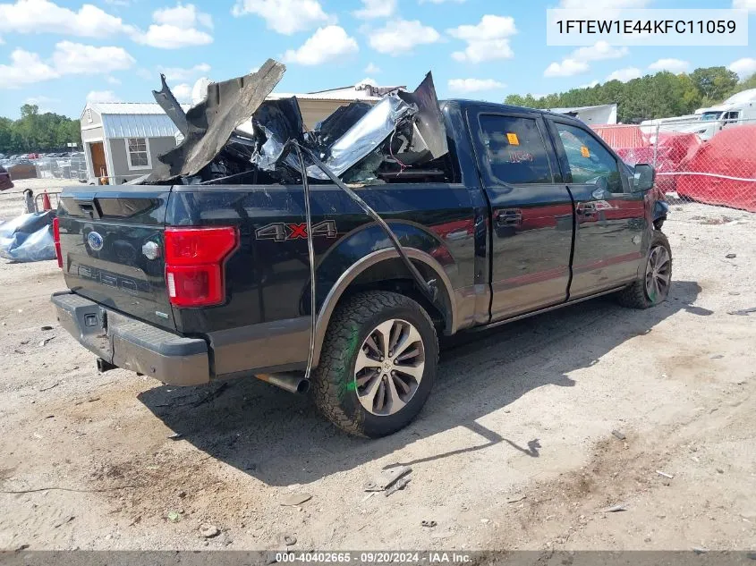 2019 Ford F-150 King Ranch VIN: 1FTEW1E44KFC11059 Lot: 40402665