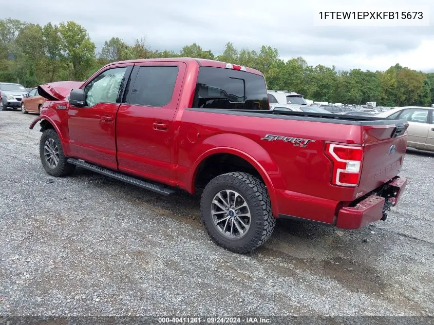 2019 Ford F-150 Supercrew VIN: 1FTEW1EPXKFB15673 Lot: 40411261