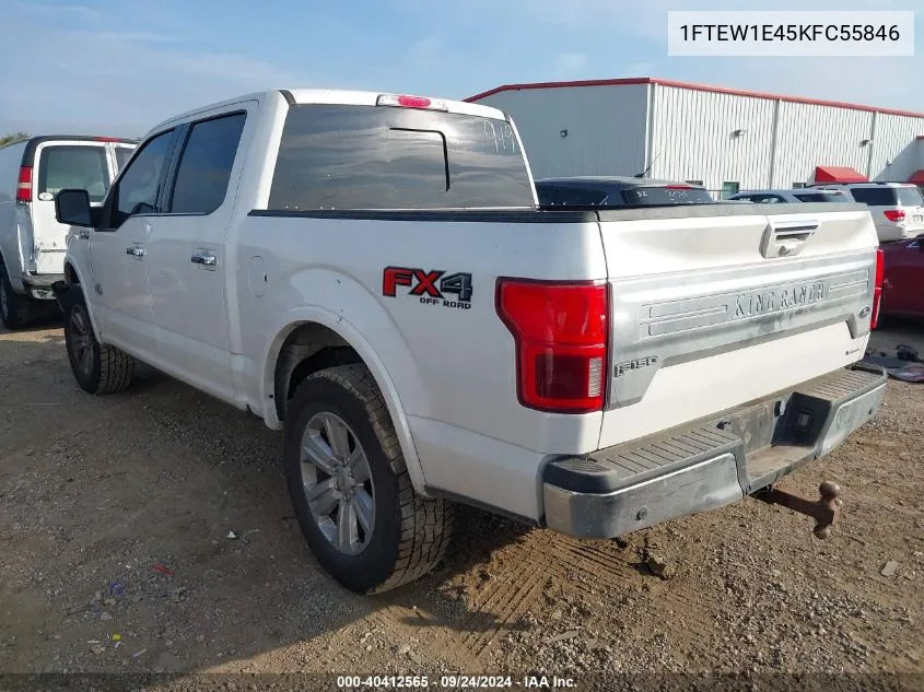 2019 Ford F-150 King Ranch VIN: 1FTEW1E45KFC55846 Lot: 40412565