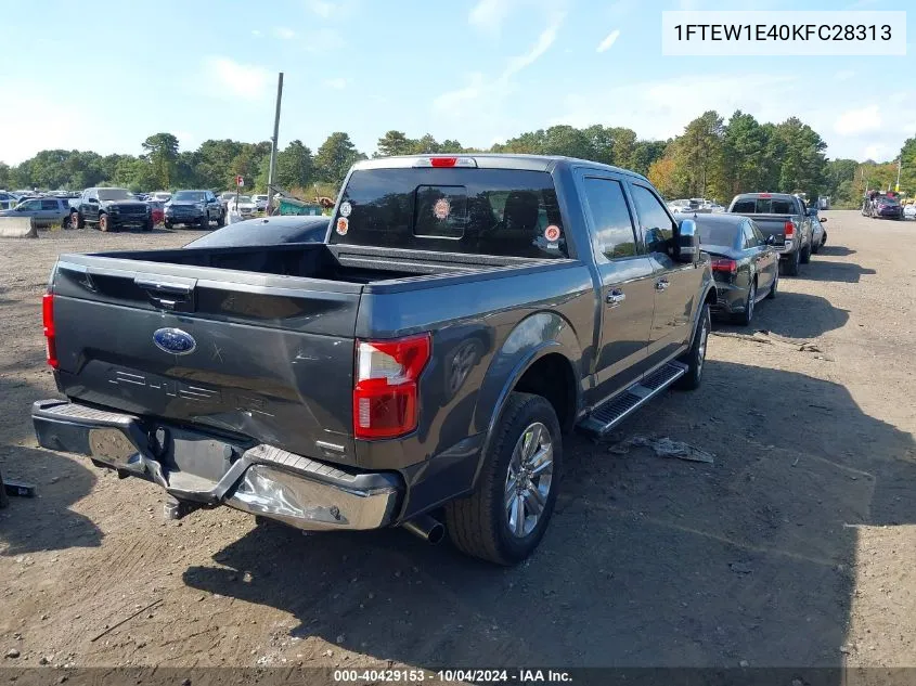 2019 Ford F-150 Lariat VIN: 1FTEW1E40KFC28313 Lot: 40429153