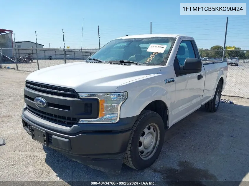 2019 Ford F-150 Xl VIN: 1FTMF1CB5KKC90424 Lot: 40434766