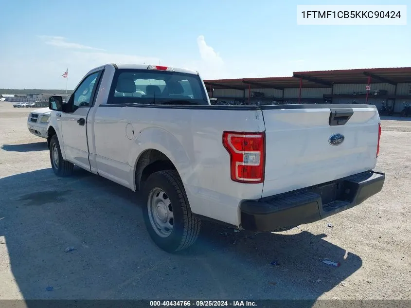 2019 Ford F-150 Xl VIN: 1FTMF1CB5KKC90424 Lot: 40434766