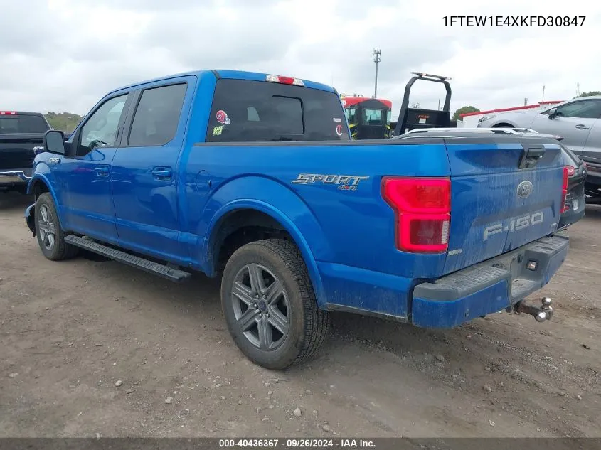 2019 Ford F-150 Xlt VIN: 1FTEW1E4XKFD30847 Lot: 40436367