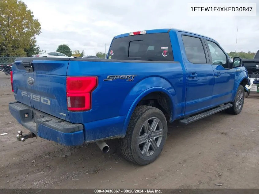 2019 Ford F-150 Xlt VIN: 1FTEW1E4XKFD30847 Lot: 40436367