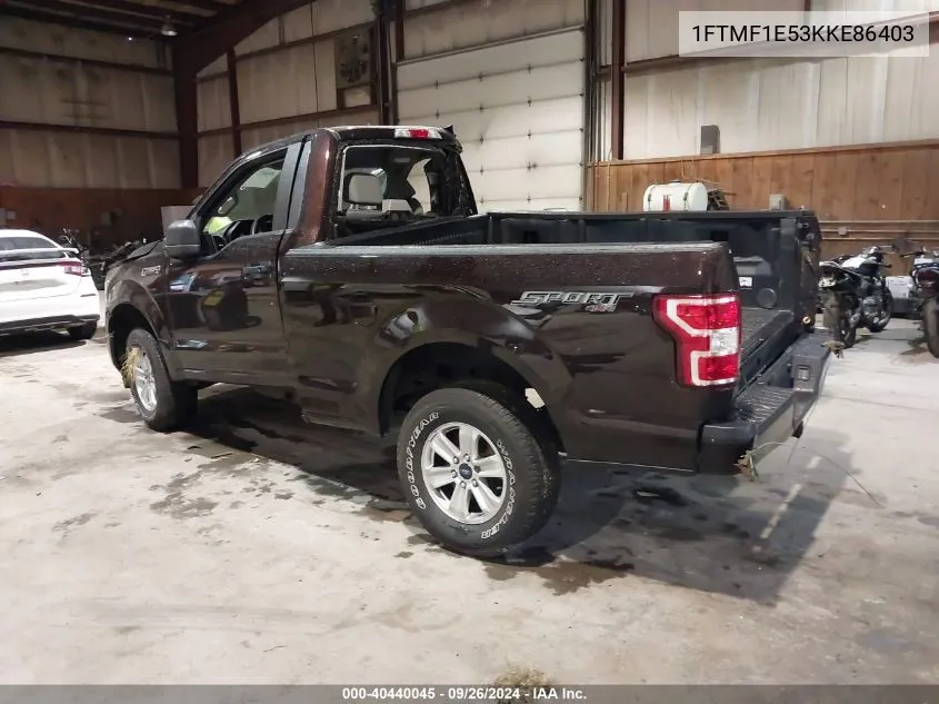 2019 Ford F-150 Xl VIN: 1FTMF1E53KKE86403 Lot: 40440045