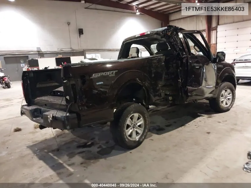 2019 Ford F-150 Xl VIN: 1FTMF1E53KKE86403 Lot: 40440045