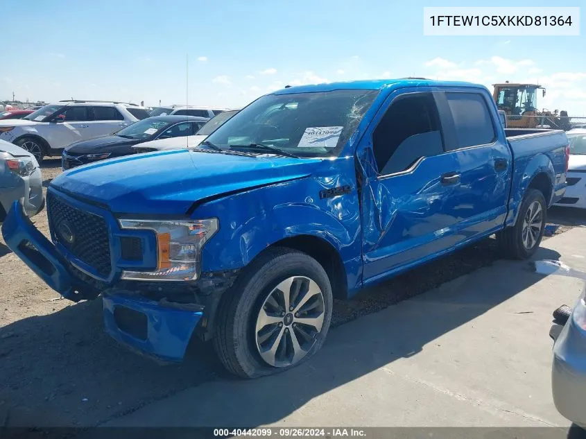 2019 Ford F150 Supercrew VIN: 1FTEW1C5XKKD81364 Lot: 40442099