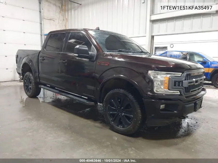 2019 Ford F150 Supercrew VIN: 1FTEW1E51KFA35497 Lot: 40463646