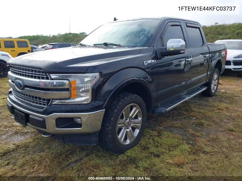 2019 Ford F150 Supercrew VIN: 1FTEW1E44KFC03737 Lot: 40468092