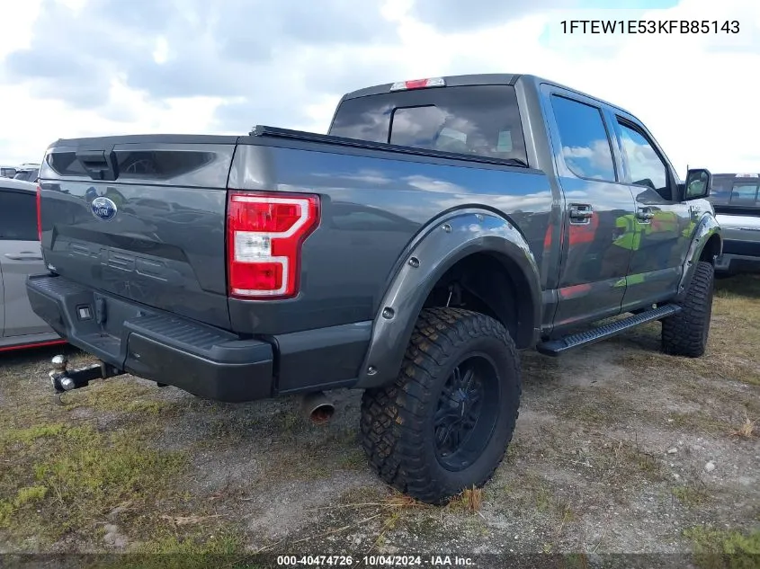 2019 Ford F-150 Xlt VIN: 1FTEW1E53KFB85143 Lot: 40474726