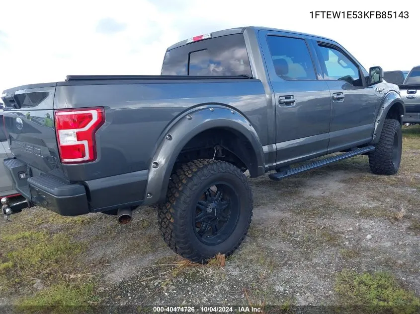 2019 Ford F-150 Xlt VIN: 1FTEW1E53KFB85143 Lot: 40474726