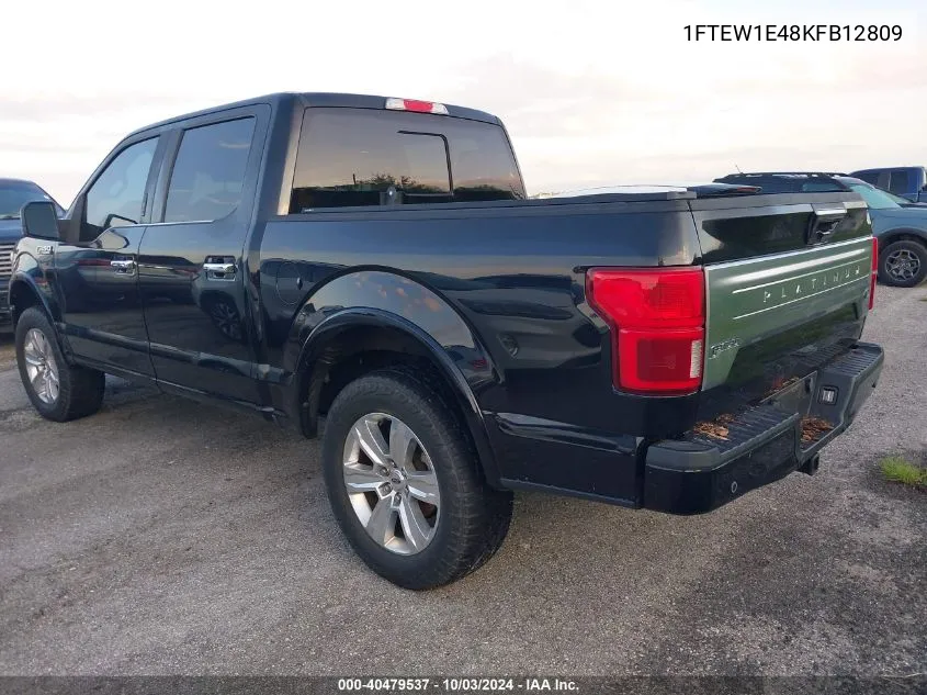 2019 Ford F-150 Platinum VIN: 1FTEW1E48KFB12809 Lot: 40479537