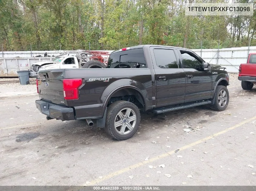 2019 Ford F-150 Lariat VIN: 1FTEW1EPXKFC13098 Lot: 40482359