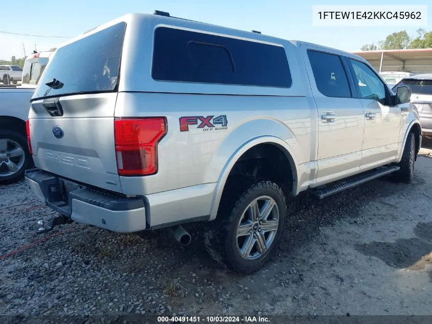 2019 Ford F-150 Xlt VIN: 1FTEW1E42KKC45962 Lot: 40491451