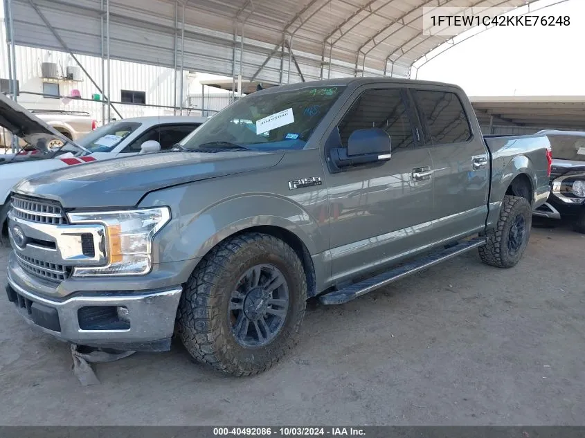 2019 Ford F-150 Xlt VIN: 1FTEW1C42KKE76248 Lot: 40492086