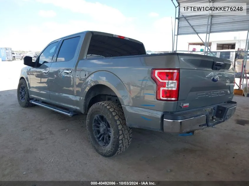 2019 Ford F-150 Xlt VIN: 1FTEW1C42KKE76248 Lot: 40492086