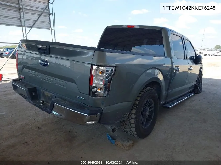 2019 Ford F-150 Xlt VIN: 1FTEW1C42KKE76248 Lot: 40492086