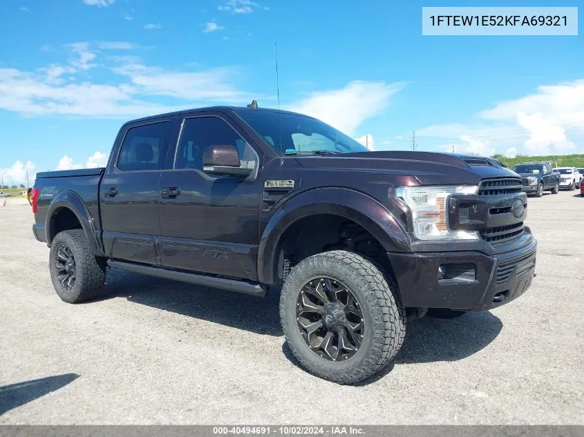 2019 Ford F-150 Lariat VIN: 1FTEW1E52KFA69321 Lot: 40494691