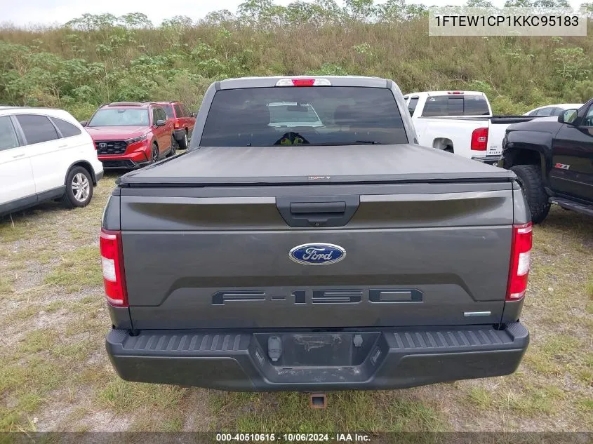 2019 Ford F150 Supercrew VIN: 1FTEW1CP1KKC95183 Lot: 40510615