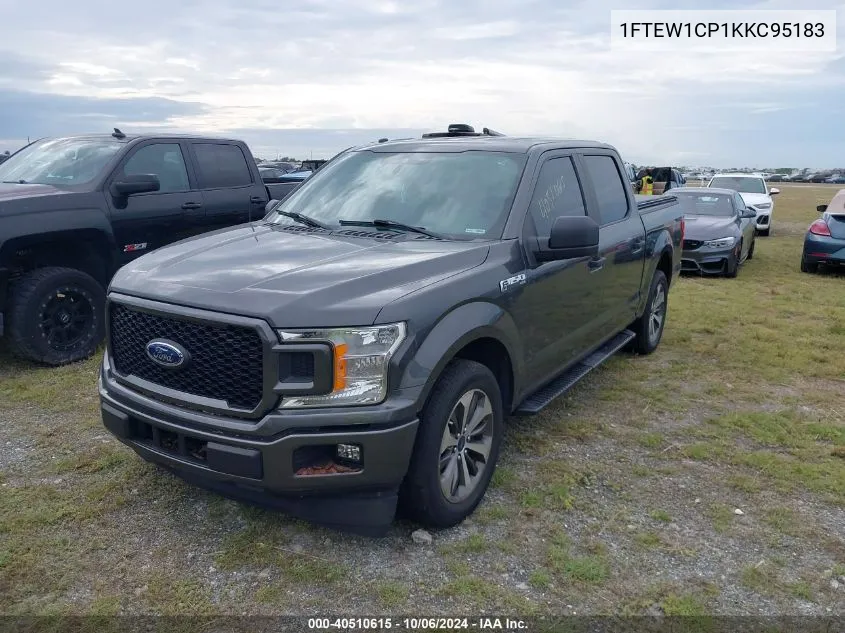 2019 Ford F150 Supercrew VIN: 1FTEW1CP1KKC95183 Lot: 40510615