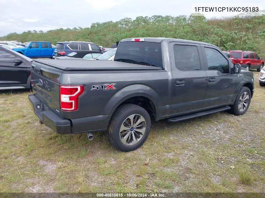 2019 Ford F150 Supercrew VIN: 1FTEW1CP1KKC95183 Lot: 40510615