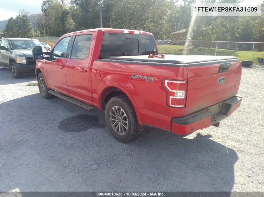 2019 Ford F-150 Xlt VIN: 1FTEW1EP8KFA31609 Lot: 40510625