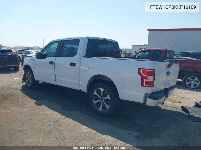 2019 Ford F-150 Xl VIN: 1FTEW1CP0KKF16109 Lot: 40511405